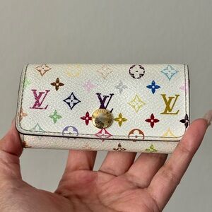 Louis Vuitton Murakami White Multicolor Monogram Key Card Case (4)
